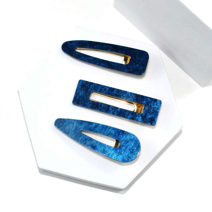 3pcs Shiny Acrylic Casual Hair Clips, Seasonal, Claw Clips, Hair Claws, Hair Slide, Hair Barrettes