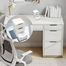 A Set Of Three-Layer Drawer Storage Boxes For Desktop Storage. The Stackable Design Is Compact And Cute, Saving Space And Suitable For Storing Office Supplies, Hair Clips, Jewelry, And Cosmetics. It Is An Ideal Choice For Desktop Organization And Also A Home Jewelry Box. Lockers - trắng - Xem 3