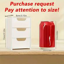 A Set Of Three-Layer Drawer Storage Boxes For Desktop Storage. The Stackable Design Is Compact And Cute, Saving Space And Suitable For Storing Office Supplies, Hair Clips, Jewelry, And Cosmetics. It Is An Ideal Choice For Desktop Organization And Also A Home Jewelry Box. Lockers - trắng - Xem 4