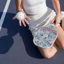 Juego de palas de pickleball, pala de pickleball de fibra de carbono ultraligera y de alta estética para niñas, deportes al aire libre, raqueta deportiva familiar - Rosa Oxidada - Ver 4