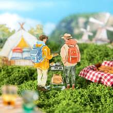 20 piezas Pegatinas de PET de la serie de estilo de vida festivo, pegatinas decorativas de PET, material básico creativo, pegatinas decorativas impermeables, ideales para manualidades de scrapbooking, suministros de diario, tabletas, teléfonos, fotos y artesanía, tarjetas (viaje, paseo por la ciudad, estancia en casa, campamento en el bosque, el mar, campos del campo)