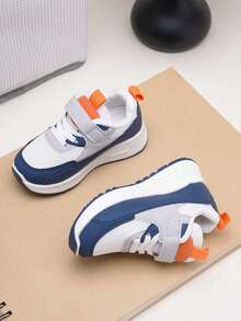 1双儿童软底防滑网面透气轻便魔术贴运动鞋，休闲时尚户外徒步跑步鞋，适合所有季节 - 藍色 - 查看 2