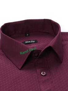 Rand paul Camisa Social Slim Fit Masculina Manga Longa de Negócios Elegante com Estampa Discreta para Escritório e Trabalho