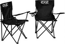 EKE Sillas Plegables para Camping Playa o Pesca de Lona Impermeable con Reposabrazos Portavasos y Funda - Sillas Ultraligeras para Exteriores y Actividades al Aire Libre 2 Pack - Negro - Ver 1
