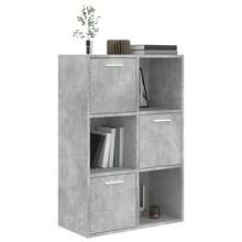 Mobiletto portaoggetti Larryhot grigio cemento 60x29,5x90 cm Legno ingegnerizzato, robusto e durevole, facile da montare, stile decorativo, adatto per riporre soprammobili, statuette, libri, piccoli oggetti, ecc. - Grigio - Visualizzare 4