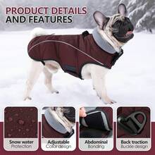Dog Winter Coat, Waterproof Dog Jacket With Leash Hole, Reflective Adjustable Pet Snow Vest, Warm Fleece Sweater For Small Medium Large Dogs - Multicolor - View 4