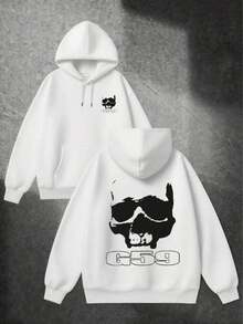 Skull G59 Graphic Streetwear ,Hoodie,Men's Double-Sided Printed Casual And Comfortable Hoodie, Casual And Versatile Coat In Autumn And Winter(1 PC)Y2Y-W-Maija - Black - View 9