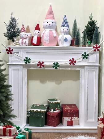 57 件圣诞装饰糖果姜饼人木珠毛毡彩旗、圣诞树 DIY 装饰吊坠、拍照道具、场景背景装饰、高档圣诞装饰吊坠，营造节日气氛，节日派对礼物，家居、办公室、客厅背景吊坠。