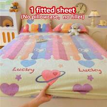 1pc Thick Soft Breathable Snowflake Printed Fitted Mattress Cover (Twin Size), Warm-To-The-Touch Moisture-Wicking, Non-Slip Mattress Protector, Easy Removable & Machine Washable, Suitable For All Seasons, 11 Inch Depth