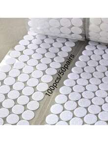 400 个（200 对）黑色或白色自粘钩环圆点，点胶钩环，透明圆形粘合底座，双面强力钩环，适用于学校教室幼儿园静音书本、办公室、家庭