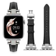 Microfiber Leather Strap Compatible With 38/40/41/42/44/45/46/49mm Compatible With Apple Watch Strap Ultra/Se10/9/8/7/6/5/4/3/2/1 - Starlight White - View 15