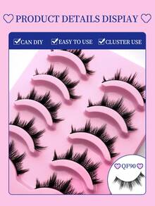 5对漫画睫毛透明睫毛自然交叉稀疏假睫毛角色扮演化妆工具旅行必备工具美容化妆工具魅力优雅 - 尖尾漫畫款 - 查看 6