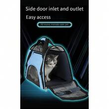 1pc Foldable Large Capacity Fashion Breathable Pet Outdoor Sling Bag, Suitable For Medium/Small Cats & Dogs Outdoor Activities