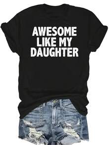 Camiseta con patrones interesantes para mujer y unisex, de verano, casual, transpirable, con personalidad, cuello redondo, manga corta, estilo urbano, versátil, adecuada para adolescentes y adultos - Negro - Ver 1