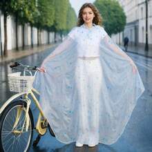 Płaszcz przeciwdeszczowy na rower, jednoczęściowy, zapewniający pełne pokrycie, lekki i łatwy w przechowywaniu, podwójny daszek skutecznie zapobiega deszczowi, odpowiedni dla nastolatków i dorosłych