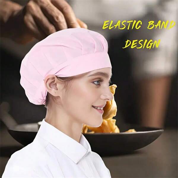 1/2 Stücke Kochmütze, einzigartiges Arbeitsband, Gastronomie-Kochkappe, Haargummi, Kochhaube für Hygiene, Hotel-Arbeitskappe, Küchen-Antirauch-Kochmütze