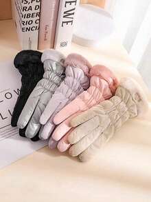 Women Winter Gloves Thermal Lined Waterproof Anti-Wind Touchscreen Motorcycle Riding Gloves, 2025 New - Multicolor - View 11