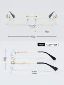 2 pares de gafas de moda de metal y transparentes, estilo europeo y americano, gafas de alta gama adecuadas para todas las ocasiones - transparente - Ver 6