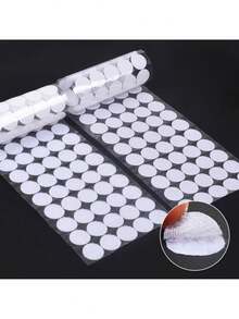 400 个（200 对）黑色或白色自粘钩环圆点，点胶钩环，透明圆形粘合底座，双面强力钩环，适用于学校教室幼儿园静音书本、办公室、家庭