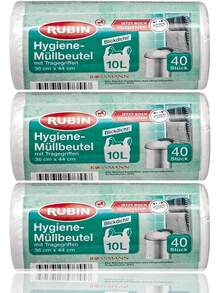 Müllbeutel, 10 l, 3 Packungen, 120 Stück, ideal für Kosmetikeimer-DAVID - 1 - Übersicht 1