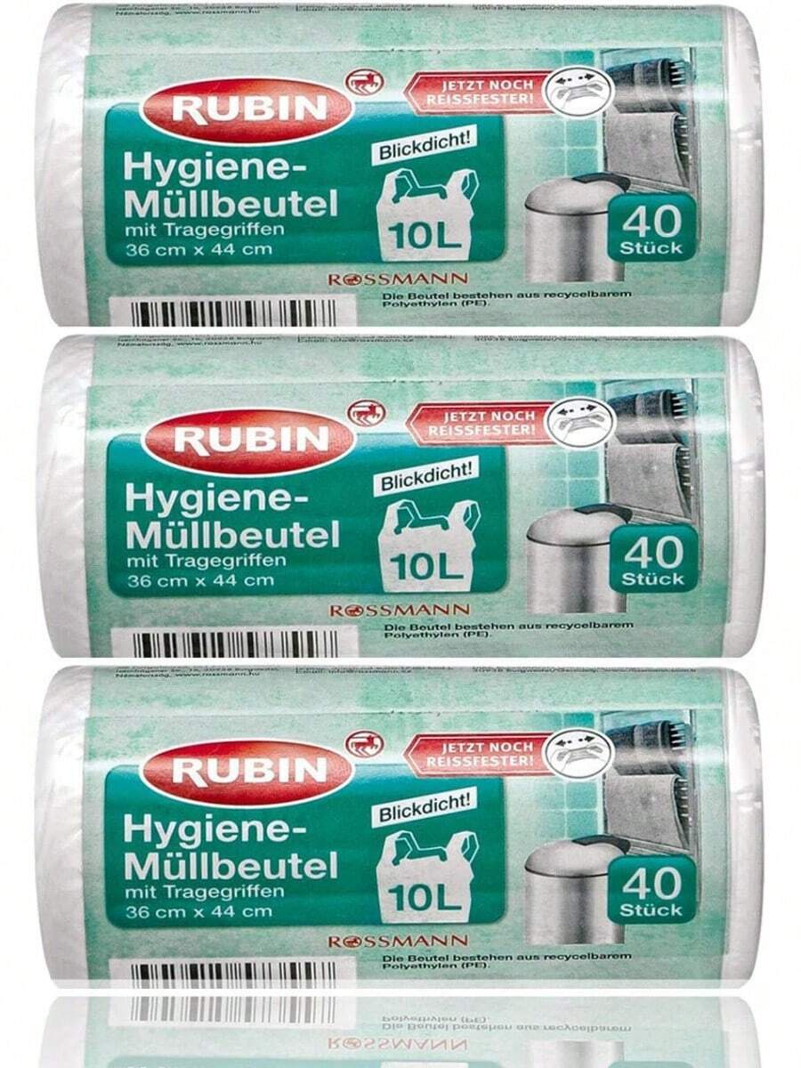 Müllbeutel, 10 l, 3 Packungen, 120 Stück, ideal für Kosmetikeimer-DAVID - 1 - Übersicht 1