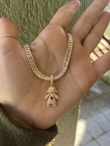 Virginia Gold Plated Studded Son Boy Girl Chain - 1個女孩 - 查看 3