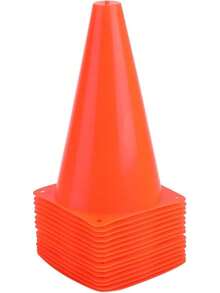 Set de Conos para Entrenamientos Deportivos como Baloncesto, fútbol, Entrenamiento de Agilidad y coordinación o Eventos al Aire Libre, Conos Naranjas para Tráfico - 9"-15 piezas - Ver 13