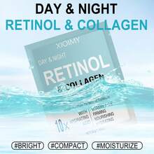 Xioimy 8 片装 10X 视黄醇和胶原蛋白修复面膜，注入透明质酸、维生素 A、C、E，提供保湿、抗皱、紧致、保湿、亮白，非常适合疲劳暗沉的皮肤，面部护理，面膜 - 藍色 - 查看 4