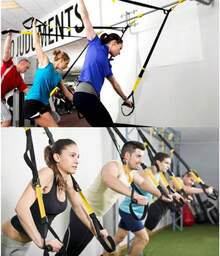 Entrenamiento de suspensión TODO EN: correas de entrenamiento de resistencia, kit de entrenamiento de resistencia física para ejercicios de cuerpo entero en interiores o exteriores , quemar grasa - 1 - Ver 2