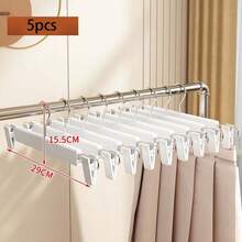 20pcs Strong Grip Plastic Pants Hangers With Clips, Women's Skirts And Pants Seamless Multifunctional Hangers, Home Clothes Organizer - Multicolor - View 12