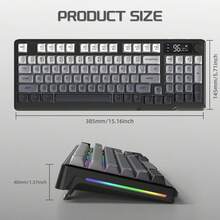 Bàn phím chơi game không dây ATTACK SHARK X FREEWOLF M96 80%, 94 phím TKL LED có thể sạc lại, bàn phím cơ PBT cho Win, Bluetooth 5.0/2.4Ghz chế độ kép cho văn phòng/chơi game - Nhiều màu - Xem 4