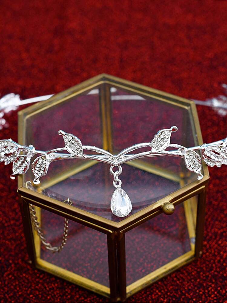 1 件闪亮女士头饰皇冠，森系公主私奔皇冠，婚礼派对新娘发饰，闪亮钻石仙女皇后服装 - 彩色 - 查看 6