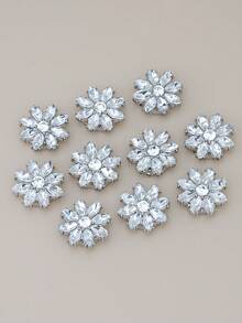 1/2/4pcs 17/22mm Rhinestone Button Covers For Women, Crystal Button Covers, Detachable Clip On Button Covers, Crystal Fancy Buttons For Clothing, Button Snaps With Pliers Press For Dress Suit Tux Shirt Accessories, Lead Color - Multicolor - View 10