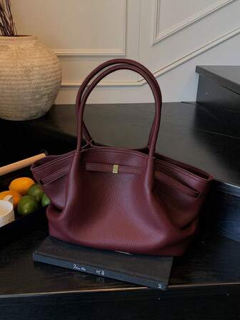 1 pièce Sac à main de grande capacité de forme de dumpling de haute qualité, sac fourre-tout pour les déplacements quotidiens, sac à main rétro minimaliste avec bandoulière, convient aux filles, aux femmes, aux étudiantes, aux employées de bureau, idéal pour le travail, les affaires, les déplacements, l'école