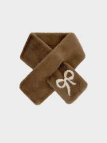 1pc Versatile Personalized Simple Solid Color Bowknot Scarf, Suitable For Outings And Daily Wear, Warm Scarf For Autumn/Winter