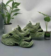 Multi Functional Thick Soled Men's Skateboarding Shoes Sports Shoes, Breathable Mesh Upper And Durable PU/Rubber Sole, Lace Up Casual Sports Shoes With Blue Decoration, Very Suitable For Casual Wear, Versatile Shoe Accessories