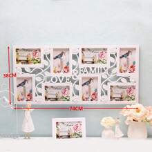 Multi Aperture Photo Frame 27.6x13 Inch Collage Picture Wall Mounted Frame For 8 Photos Ideal As Gift For Friends Copper - White - View 3