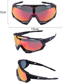 Gafas de Montar polarizadas, Gafas de Sol Deportivas polarizadas gafasProtección UV400 Gafas de Ciclismo con 3 Lentes Intercambiables para Ciclismo, béisbol, Pesca, esquí - 1 - Ver 7