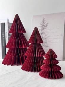 1pc Elegant Scandinavian Folded Paper Tree, Honeycomb Christmas Tree,Magnetic,Durable,Quick To Assemble Easy To Reuse, Reusable Tabletop Christmas Decor, Christmas Decorations Desk Decor Accessories -Minimalist Charm, Holiday Season Decor, - Multicolor - View 11