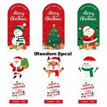50 Stücke pro Packung Weihnachts-Aufkleber, Frohe Weihnachten Geschenkbox Siegelaufkleber, mit sechs Mustern wie Weihnachtsmann, Rentier, Weihnachtsbaum, Schneemann usw., Verpackungs-Dekorationsaufkleber
