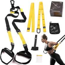 Equipo de Entrenamiento de Suspension, correas de entrenamiento de resistencia al peso corporal, Rally Banda de Resistencia, para Entrenamiento de Gimnasio en Casa de Cuerpo Completo - rosa - Ver 5