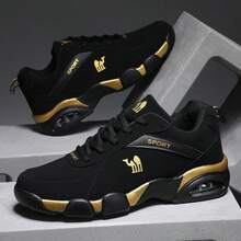 舒适缓震透气系带男式跑步鞋 - 黃色 - 查看 3