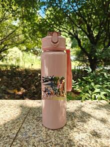 1Pc Shanhaijing 800ml/27oz Leakproof Pop-Top Water Bottle Lightweight And Durable Plastic Cute Cartoon Design Suitable For Fitness Running And Basketball Portable And Stylish Gift Birthday Mother's Day And Graduation Sports Hydration Equipment (Some Parts May Be Random)