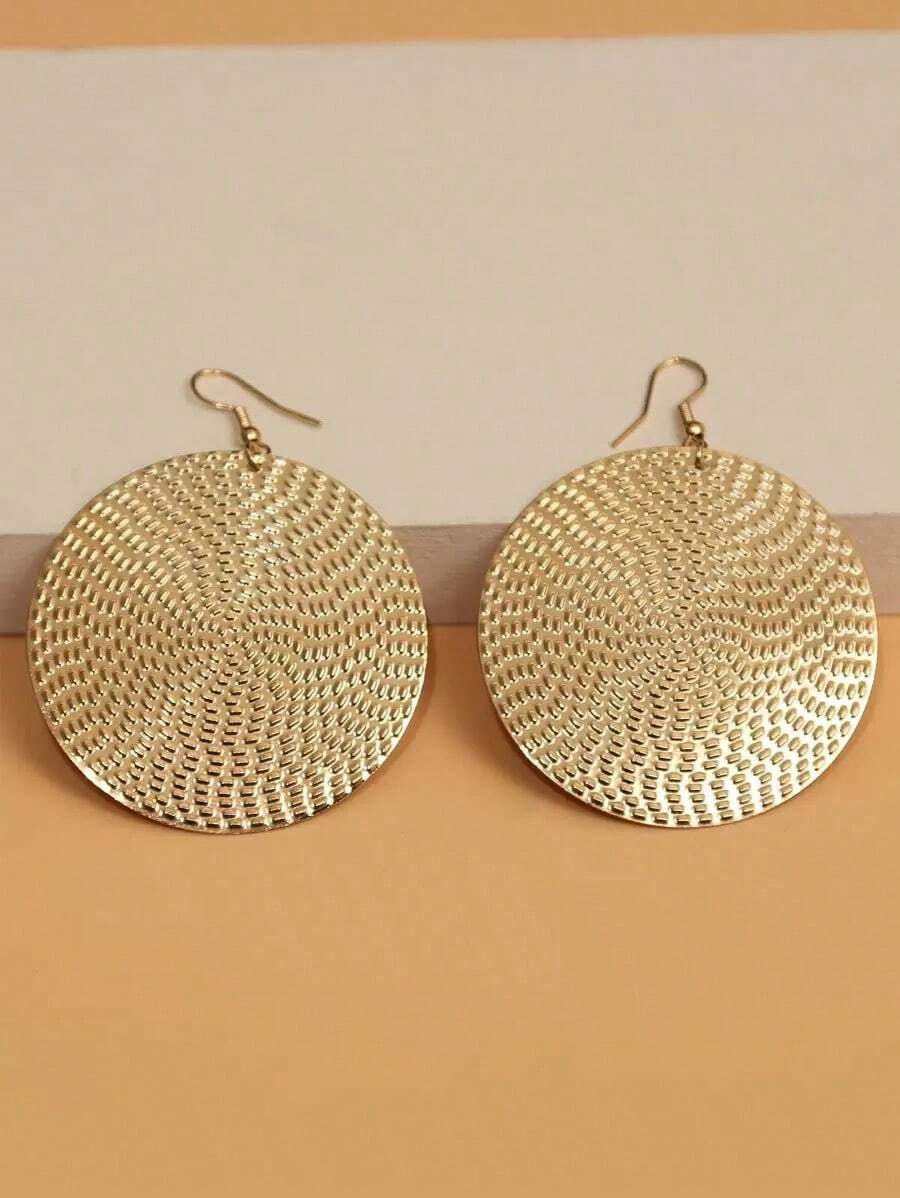 2026 New Retro Round Water Drop Earrings - Gold - View 1