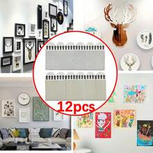 2/12/24PCS Heavy Duty No-Drill No-Nail Picture Frame Hooks, Removable Hook-And-Loop Hanging Strips, No-Trace Waterproof Wall Fasteners, Strong Adhesive Reusable Invisible Photo Wall Decor, Perfect Home Accessories - Multicolor - View 5