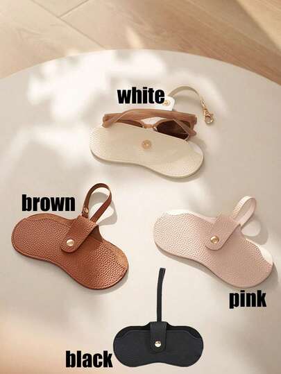 1pc Shockproof Eyeglass Case, Portable Eyewear Pouch, Fashion Glasses & Prescription Glasses Storage Bag, Hanging Anti-Lost Protective Cover, Travel Essential, Travel Accessory, Suitable For Vacation, Holiday, Back To School Season, Eyeglass Case, Women Fashion Glasses