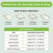3-Piece King Size Bed Rail Toddlers - Adjustable Bed Rail Guard, Kids Safety Bed Rail King Size Bed (78.X78.X74.8-) - Grey - View 5
