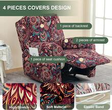 Recliner Chair Covers Stretch Recliner Slipcovers Washable Lazyboy Recliner Cover 4 Pieces Covers For Recliners 1 Seat Recliner Couch Covers Furniture Protector Prevent Stain And Pets Hair,18226075 - Baby Blue - View 5