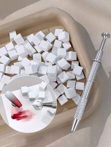 100pcs Mini Sponge Blocks With 4-Claw Tweezer, Nail Art Gradient Color Sponge, Gradient Nail Polish Tools