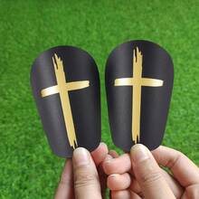 1 Pair Cross Pattern Football Shin Guards, Comfortable Wear - Suitable For Football, Basketball, Baseball And Other Sports - Football Training Equipment